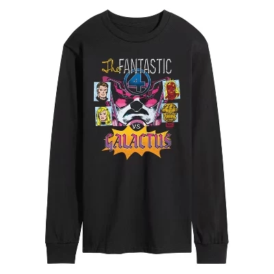 Мужская футболка с длинным рукавом и рисунком Vs Galactus, черная