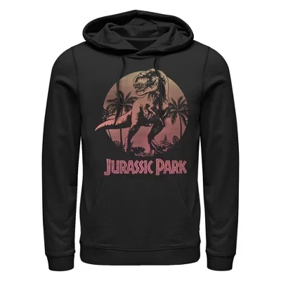 Мужская толстовка с капюшоном поверх логотипа T-Rex Sunset черного цвета
