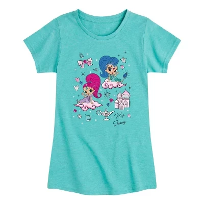 Футболка для девочек Nickelodeon Shimmer & Shine, бирюзовая