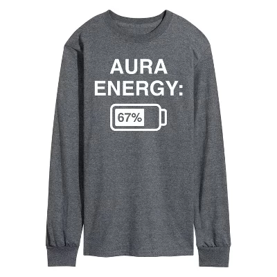 Мужская футболка с длинным рукавом Aura Energy 67 с графическим рисунком heather charcoal