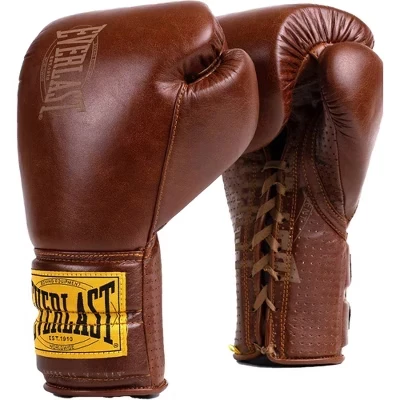 Боксерские перчатки Everlast 1910 Pro на шнуровке, коричневые