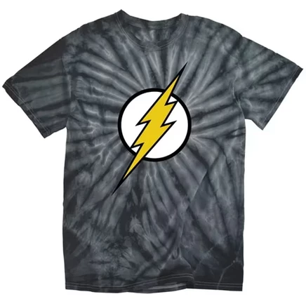 Мужская футболка Tie Dye с логотипом Jla Flash, черная монохромная