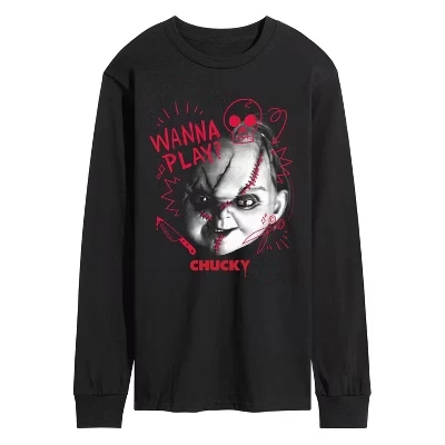 Мужской лонгслив Chucky Head Sketch, черный