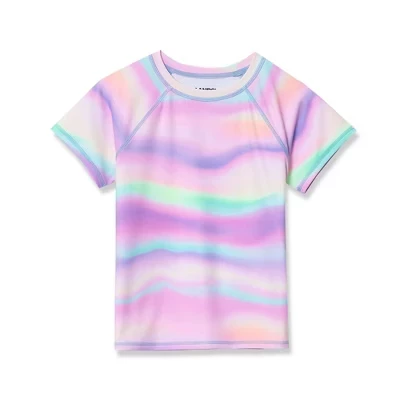Kids Slim Short Sleeve Crew Neck UPF 50 Swim Rash Guard