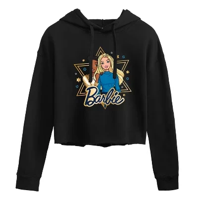 Женское укороченное худи Barbie Holiday Friends, черное