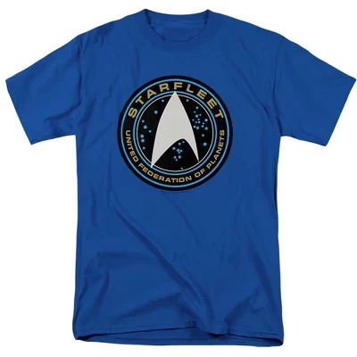 Футболка для взрослых с нашивкой Beyond Starfleet Королевского синего цвета