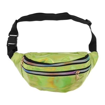 Поясная сумка Unique Bargains голографическая, зеленая