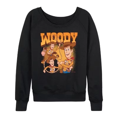Женская рубашка с принтом Woody Bootleg, легкая французская махровая рубашка с широким вырезом и длинным рукавом, черная