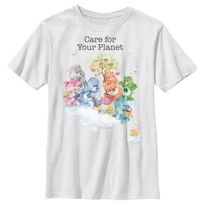 Футболка Boy's Care for Your Planet белого цвета
