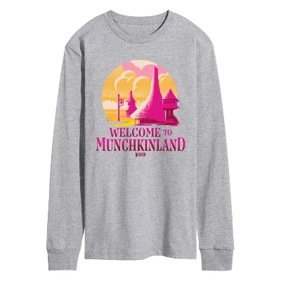 Мужская футболка с длинным рукавом и рисунком Munchkinland athletic heather