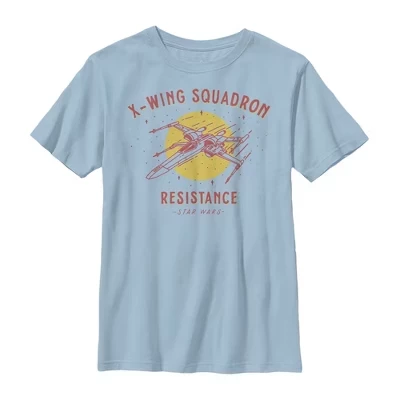 Футболка для мальчика : The Rise of Skywalker X-Wing Squadron светло-голубая
