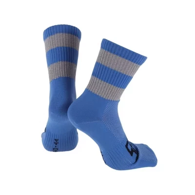 Cycling Athletic Socks Anti-friction Outdoor Matching Reflective 1 Pair blue,grey