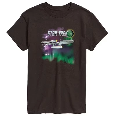 Мужская футболка с коротким рукавом Enterprise Northern Lights с графическим рисунком
