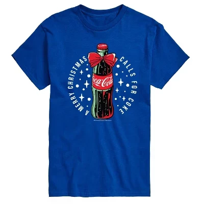 Мужская футболка с коротким рукавом A Merry Christmas Calls for Coca-Cola с графическим рисунком
