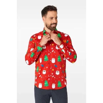 Мужская рождественская рубашка Opposuits, красная