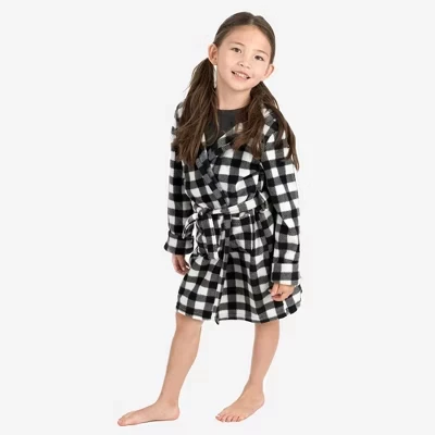 Детский флисовый халат с капюшоном Leveret Kids многоцветный