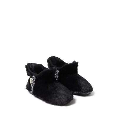 Тапочки Dearfoams Charlotte для девочек пушистые, черные