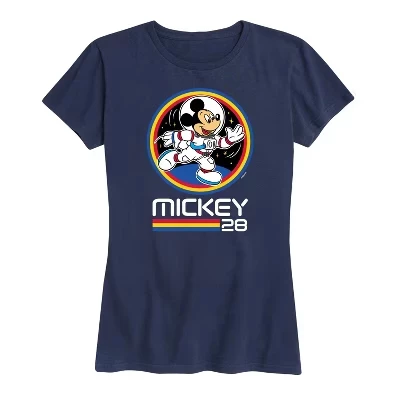 Женская футболка с изображением космического значка Mickey 28 с коротким рукавом, синяя