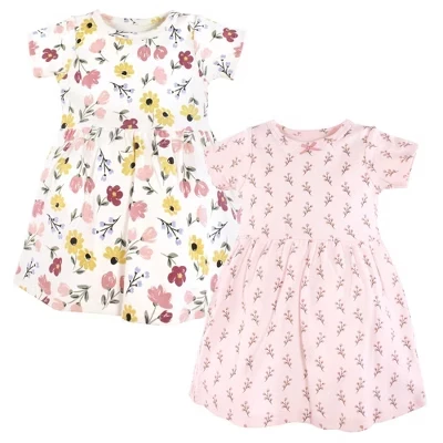 Платья Hudson Baby с коротким рукавом и цветочным рисунком пастельных тонов 2pk