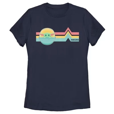 Женская футболка STAR WARS The Child Stripes, синяя