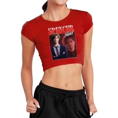 Women's Spencer Reid Bootleg Cap Sleeve Baby Rib Crop Top black