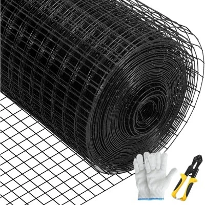 Сетка сварная Vevor 122 см × 15,24 м, ячейка 2,54 см, ПВХ-покрытие