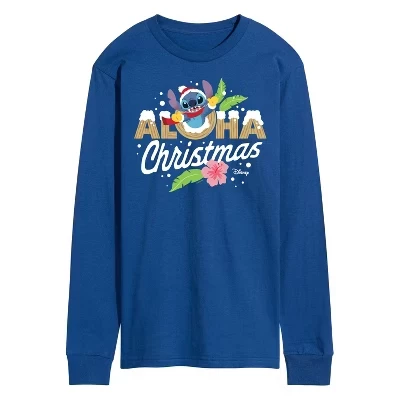 Мужская футболка Lilo & Stitch Aloha Christmas, синий