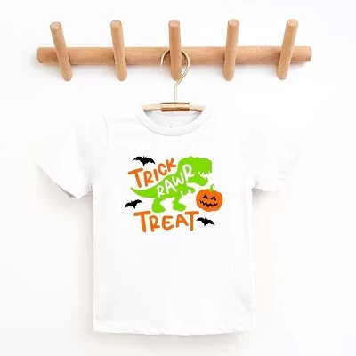 Молодежная футболка Trick Rawr Treat с коротким рукавом белого цвета