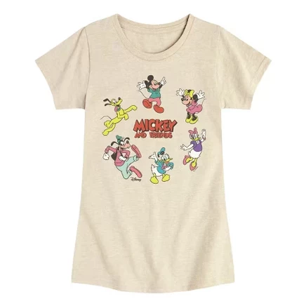 Приталенная футболка с коротким рукавом Mickey Friends Circle с графическим рисунком birch
