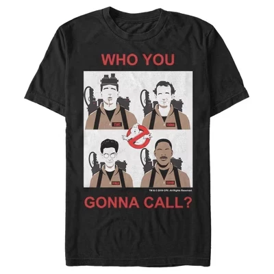 Мужская футболка Ghostbusters «Кого позовешь?», черная