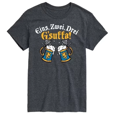 Мужская футболка Eins Zwei Drei Gsuffa Oktoberfest с коротким рукавом и рисунком вересковый уголь