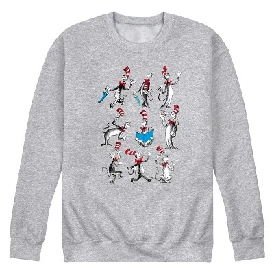 Мужская флисовая толстовка с рисунком кота в шляпе athletic heather