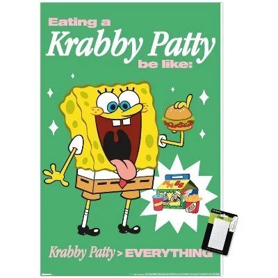 Постер Trends International SpongeBob Krabby Patty, белый