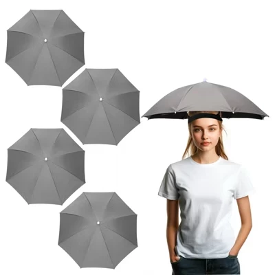 Шляпа-зонт Unique Bargains регулируемая, серая