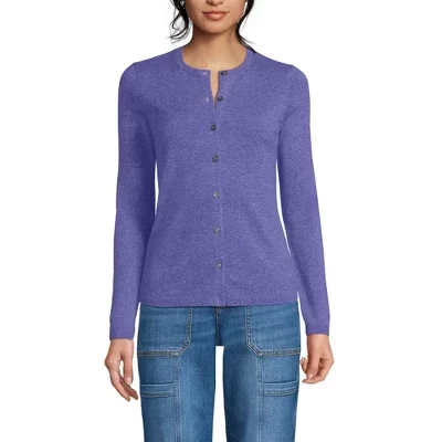 Женский кардиган Lands End Cashmere, барвинковый меланж