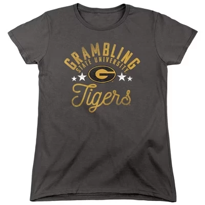 Женская футболка Grambling State University Tigers цвета древесного угля