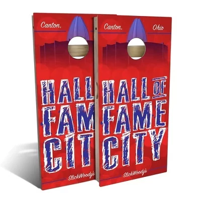Набор досок Hall Of Fame City Cornhole | Включает в себя (2) доски, (8) Сумки и дополнительные аксессуары, а также чехол для переноски