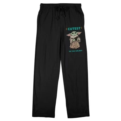 Мужские пижамные брюки Star Wars Grogu, чёрные