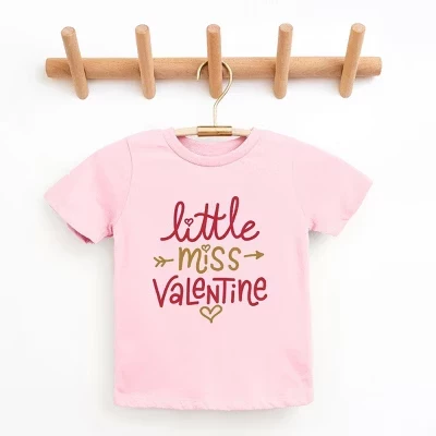 Футболка для малышей Little Miss Valentine с коротким рукавом розового цвета