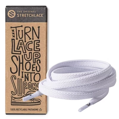 Плоский шнурок The Original Stretchlace, белый