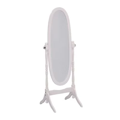 Напольное зеркало Okak 59,25″ с деревянной подставкой, белое