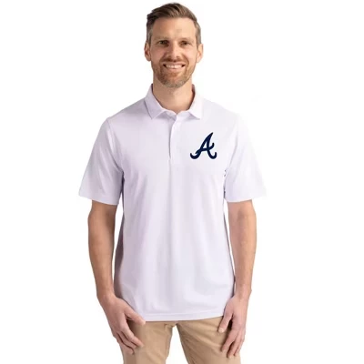 Atlanta Braves Virtue Eco Pique Переработанное мужское большое и высокое поло белого цвета