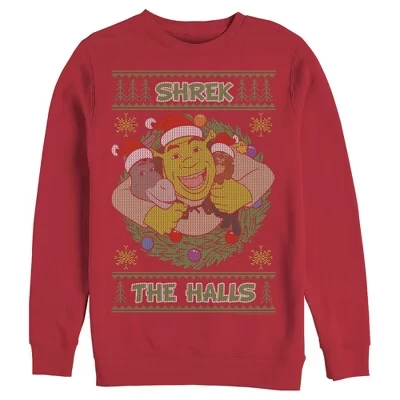Мужская уродливая рождественская толстовка Deck the Halls красного цвета