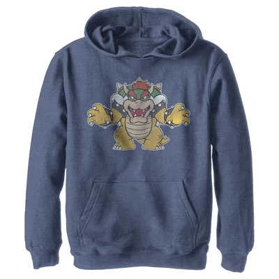 Детская худи nintendo koopa king bowser, синяя
