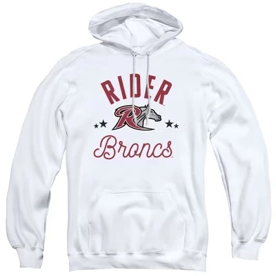 Официальная толстовка с капюшоном для взрослых Rider University от Broncs белого цвета