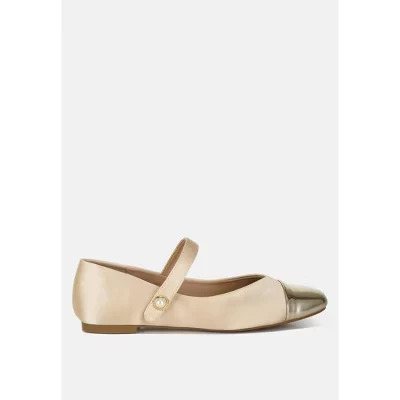 Лакированная кепка Albi с носком из твида Mary Janes gold