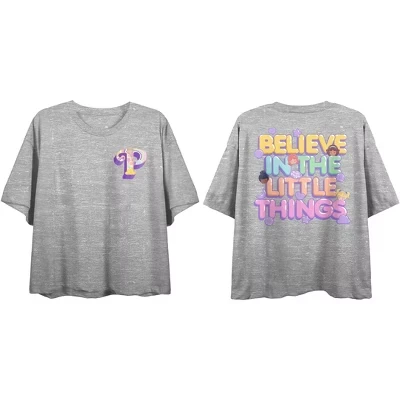 Женский спортивный укороченный топ Heather с круглым вырезом и коротким рукавом Believe In The Little Things