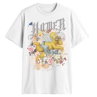 Мужская футболка Homer с цветочным рисунком белого цвета