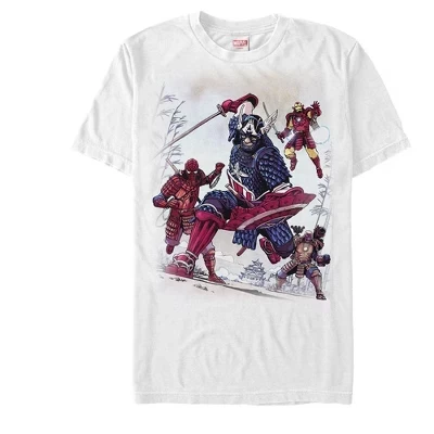 Мужская футболка Marvel Мстители-самураи, белая