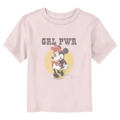 Футболка Mickey & Friends Minnie Girl Power розового цвета
